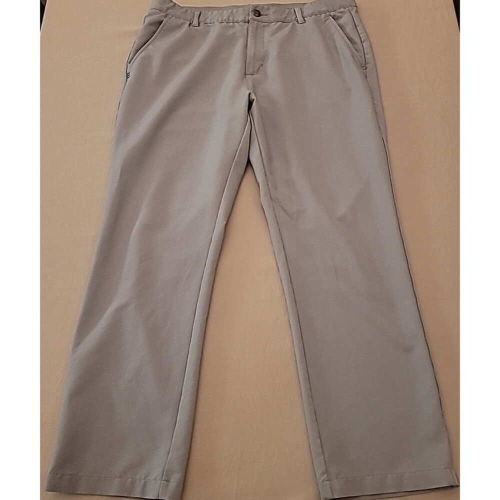 ADIDAS Gray Pin Striped Stretch Straight Performance Golf Pants Men's 36 X 30